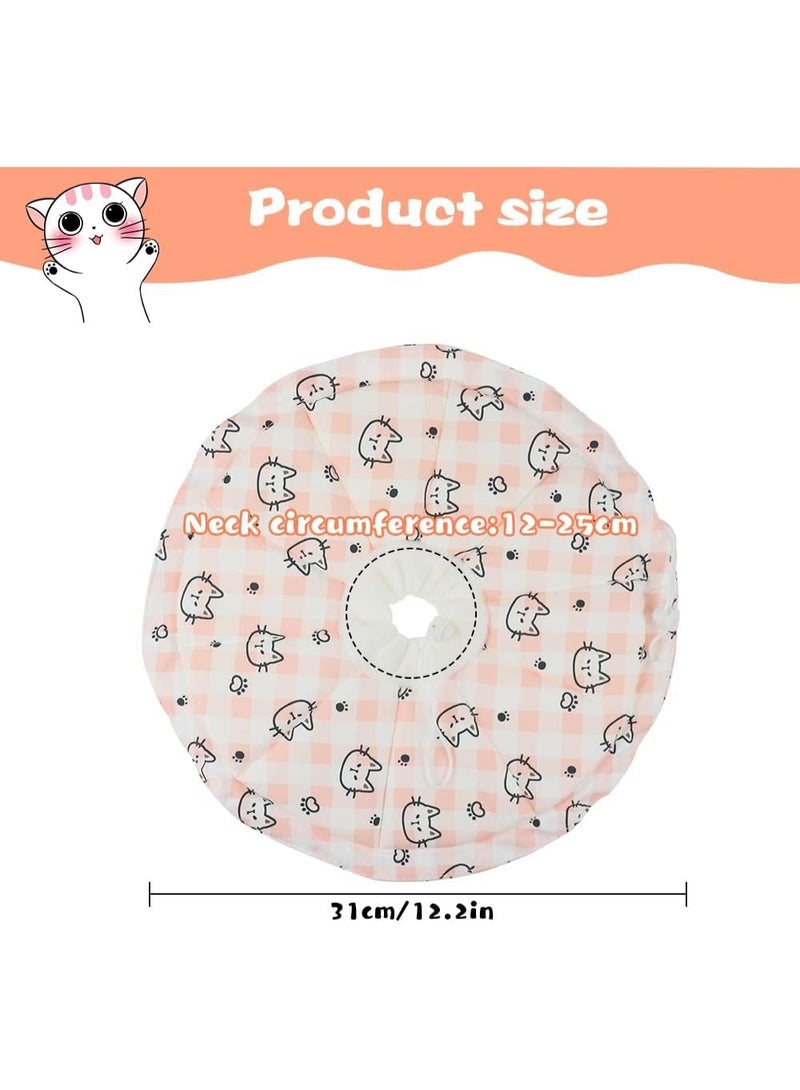 Small Cat Cone Collar Anti-lick Kitten Cone Soft Pet Recovery Collar with Adjustable Neck Elizabeth Cat Neck Collar After Surgery Healing Protective Collar for Cat Puppy Dog Rabbit - Pink - Image 2